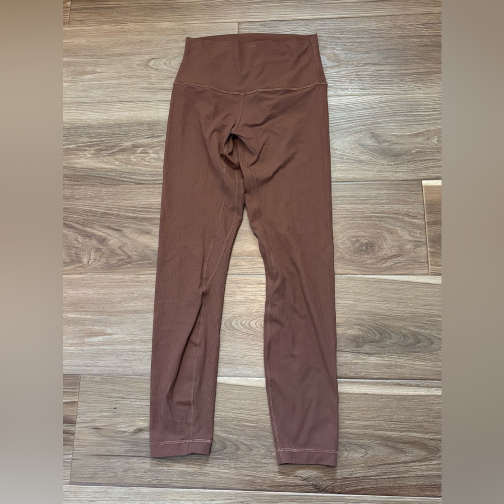 Lululemon Align High Rise Ribbed Leggings Sz 4 Brown 24” Activewear Athleisure - Picture 3 of 10